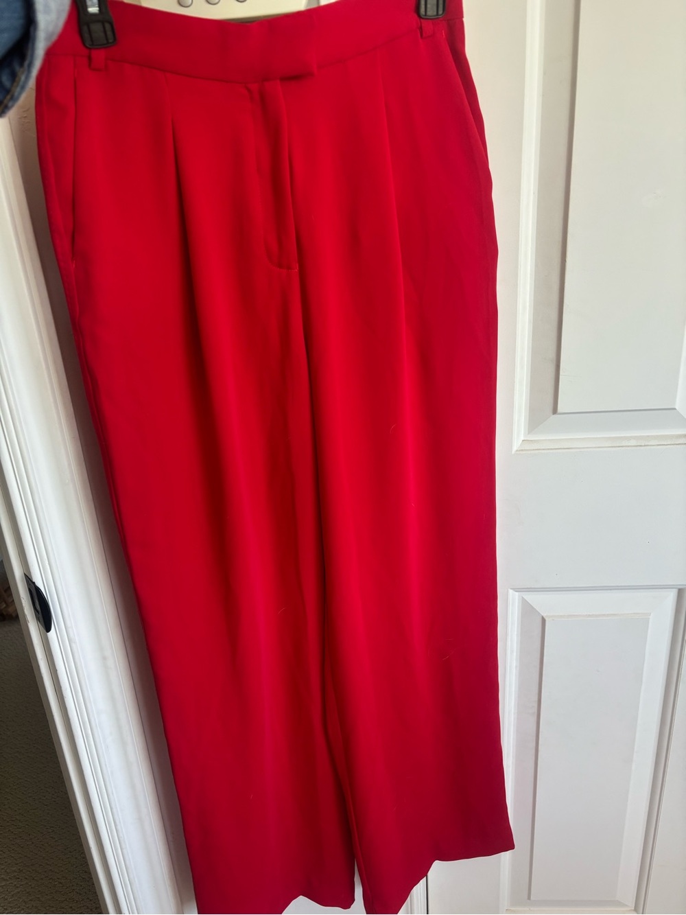 Babaton Red Wide Leg Trousers - Picture 2 of 5